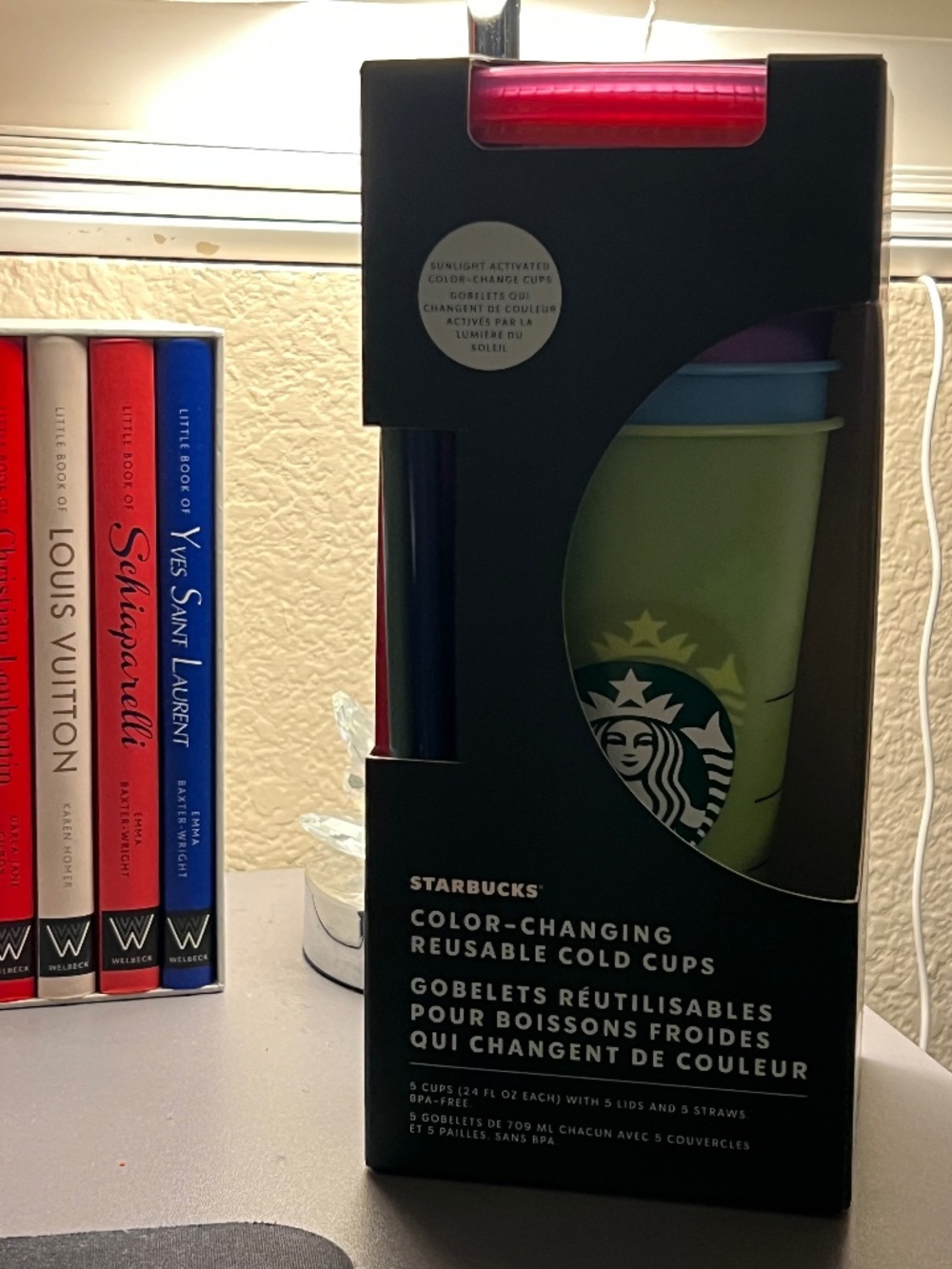 Starbucks Color-Changing Reusable 24oz Cold Cups w/ Straw - 5 Cups